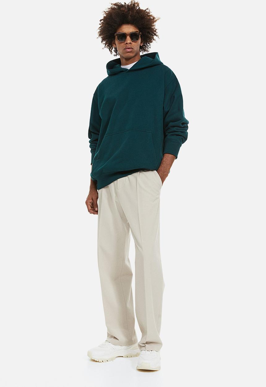 H&M - Oversized fit cotton hoodie - forest green