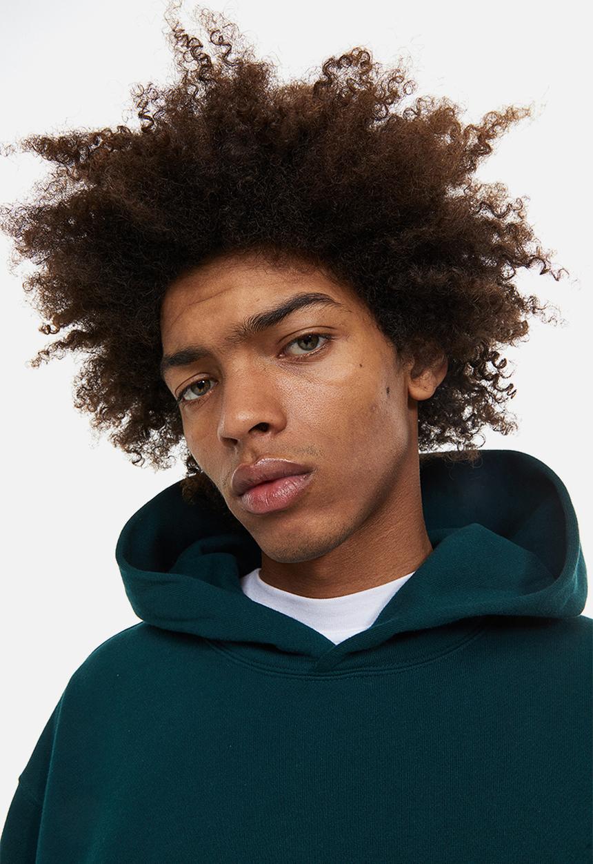 H&M - Oversized fit cotton hoodie - forest green