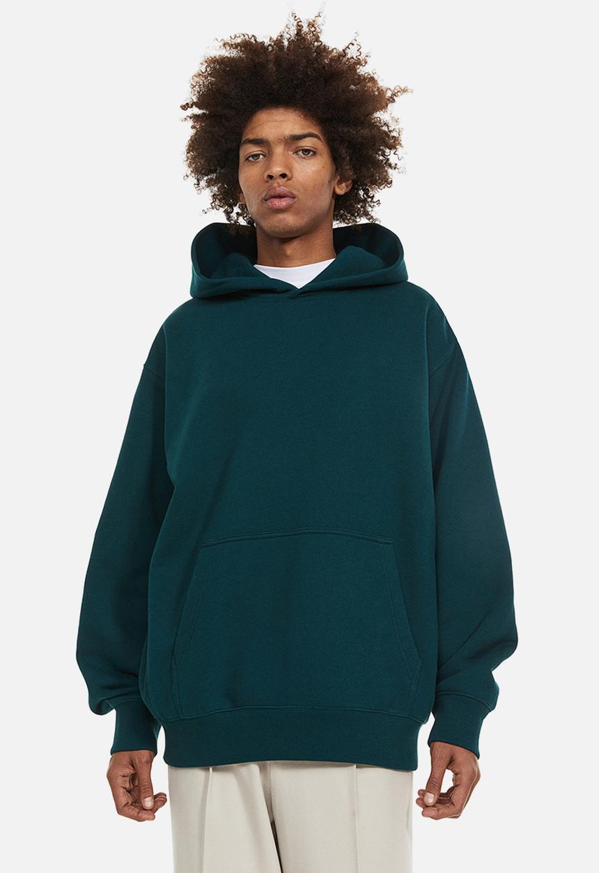H&M - Oversized fit cotton hoodie - forest green