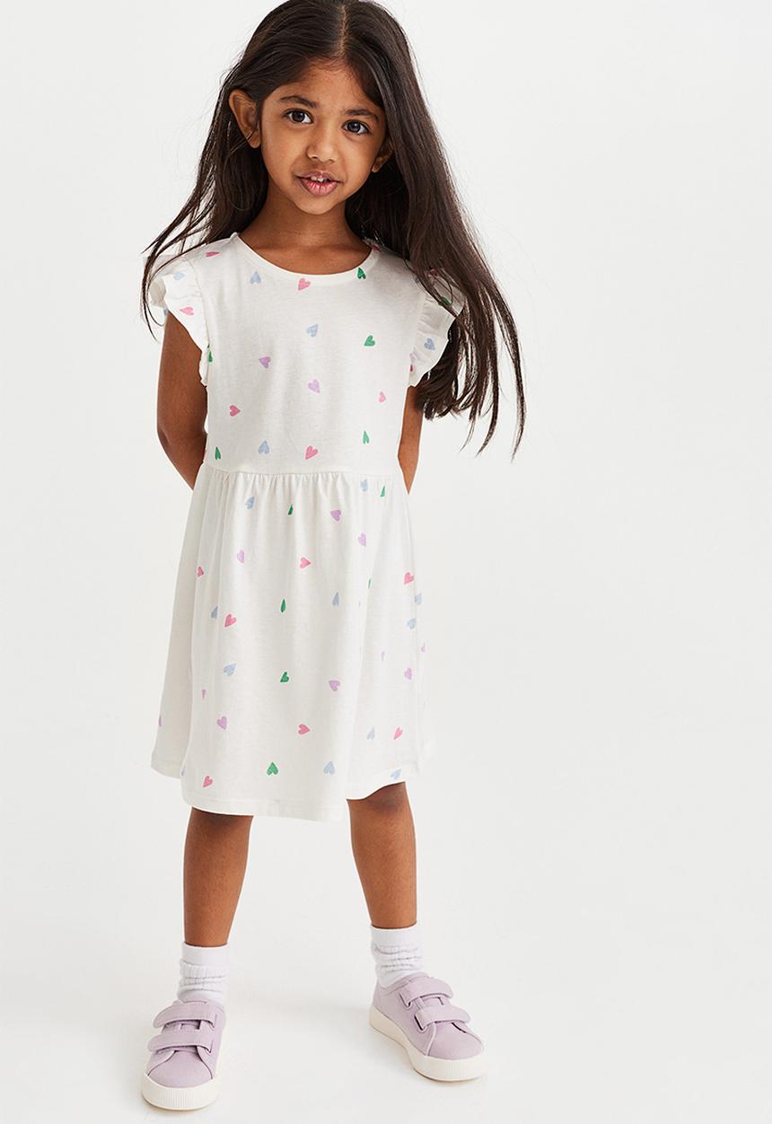 H&M - Patterned dress - white/hearts