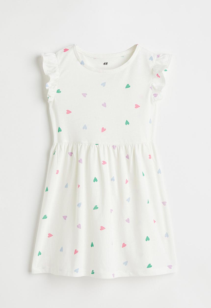 H&M - Patterned dress - white/hearts