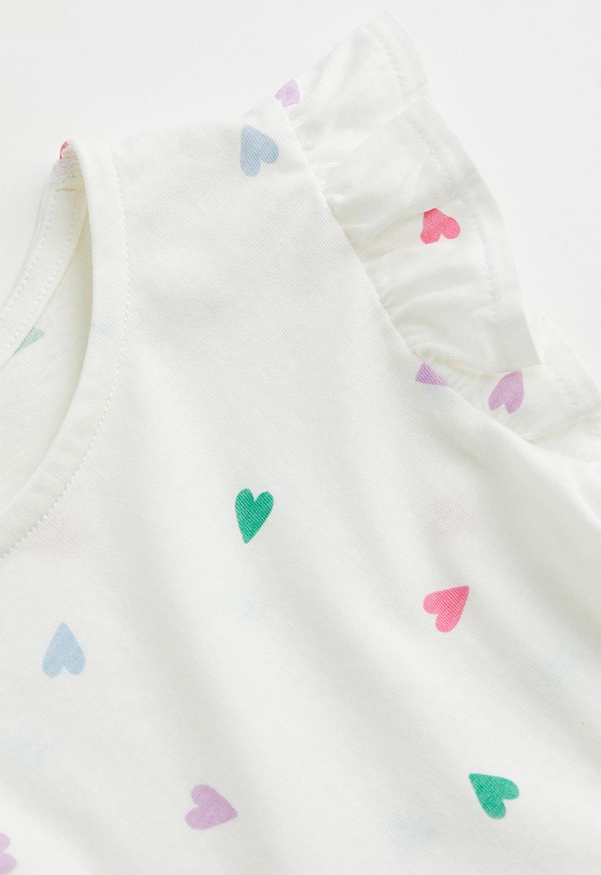 H&M - Patterned dress - white/hearts