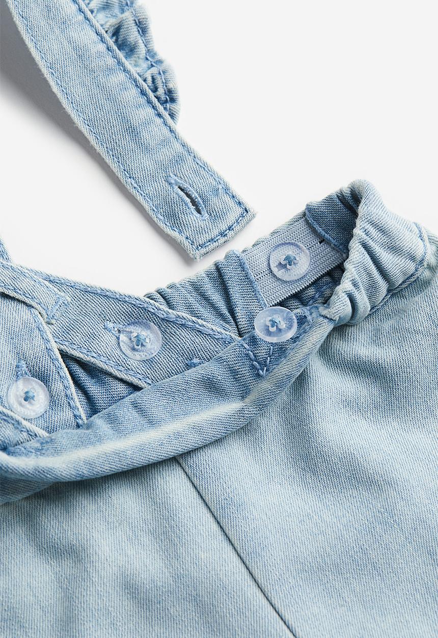 H&M - 2-piece dungaree set - light denim blue / cream 