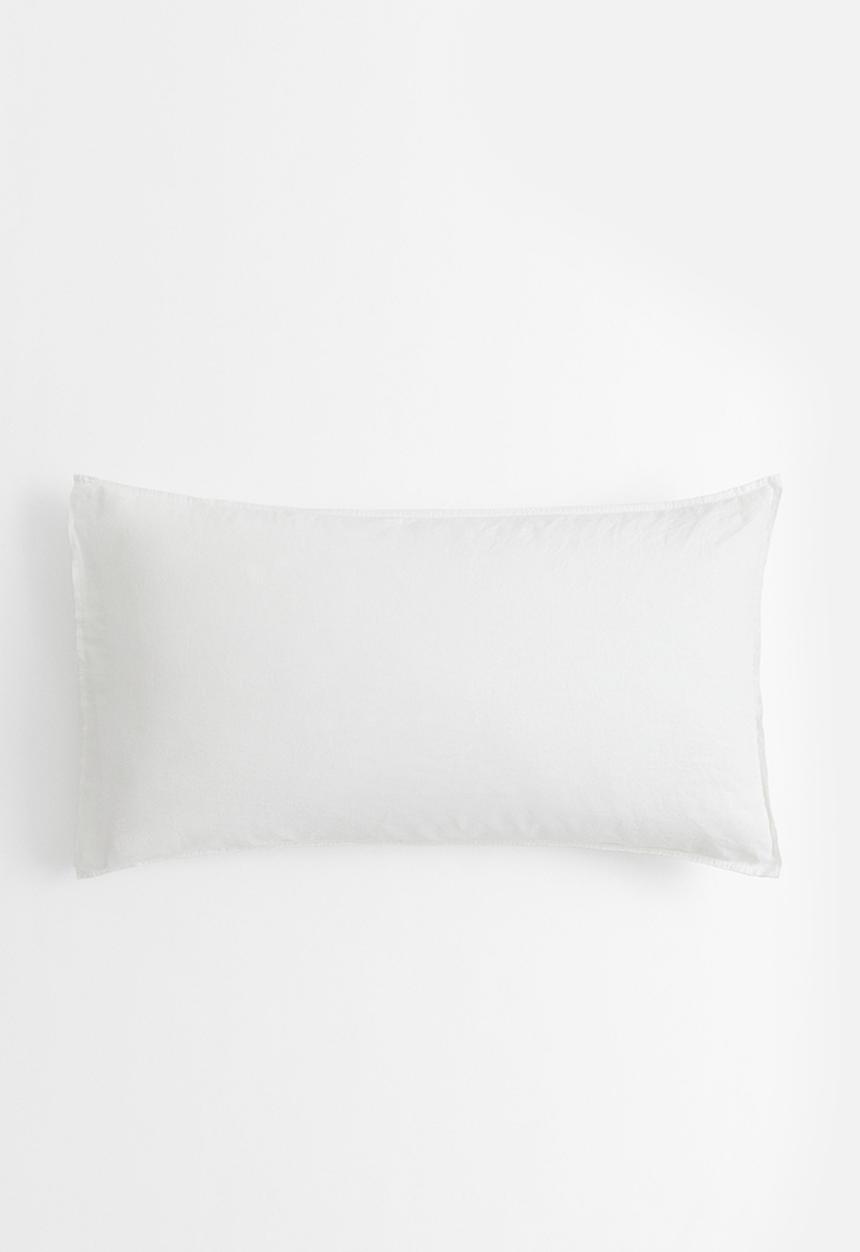 H&M - Washed linen pillowcase - white