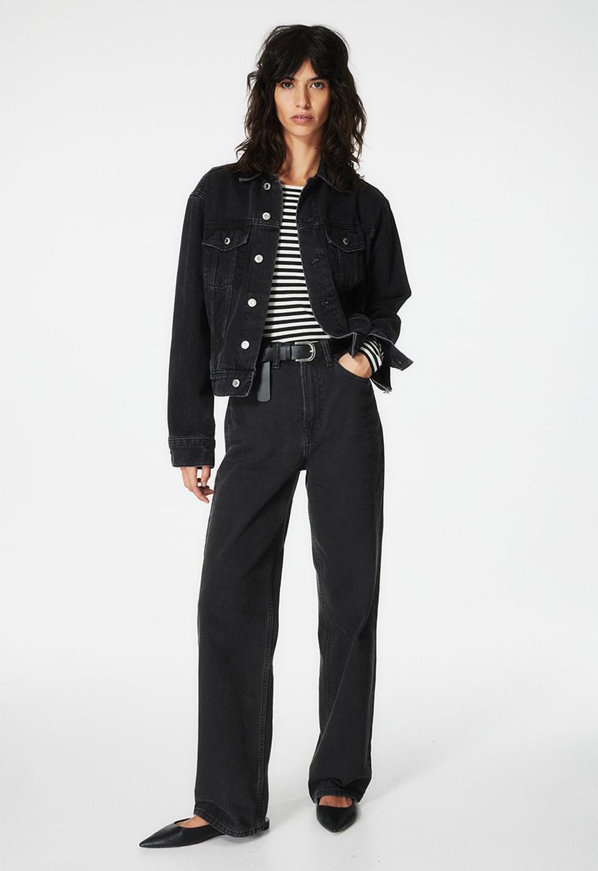 H&M - Long-sleeved jersey top - black/striped