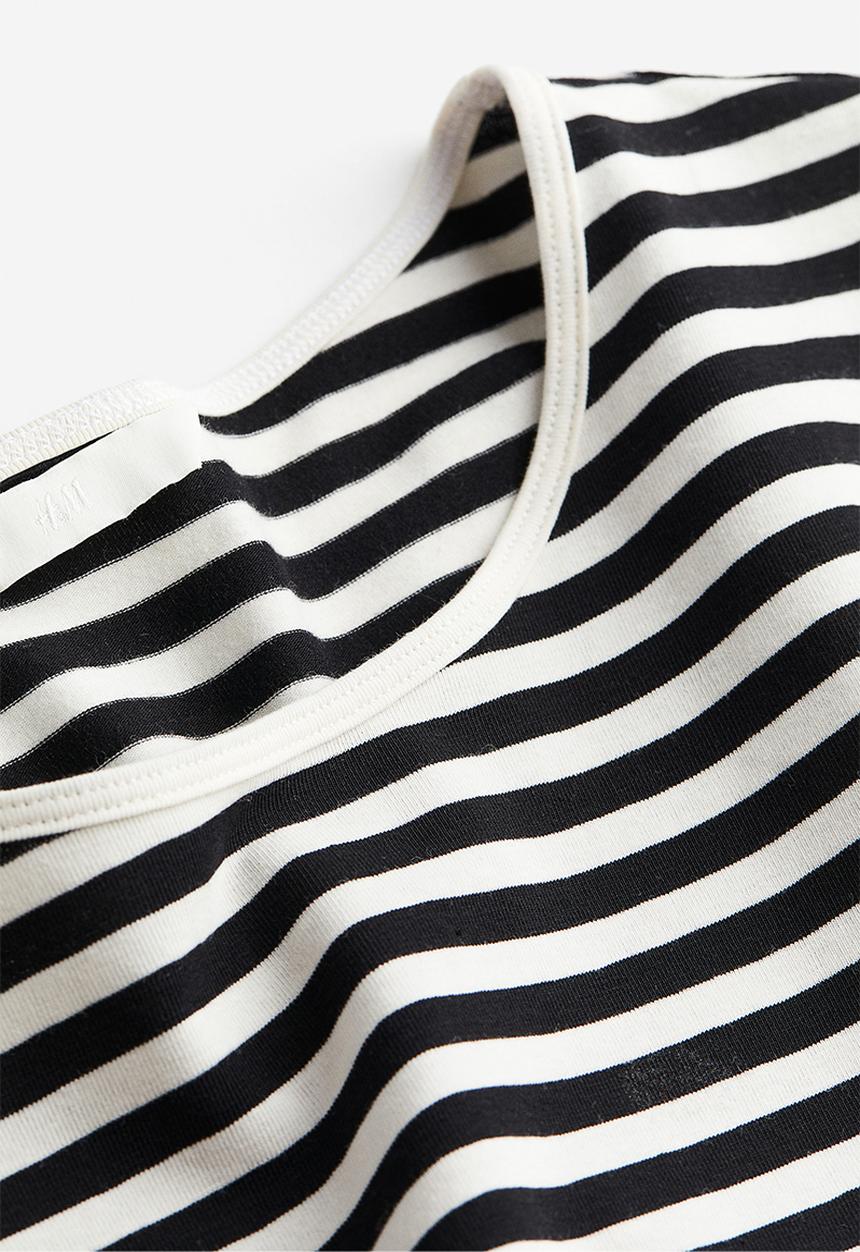 H&M - Long-sleeved jersey top - black/striped