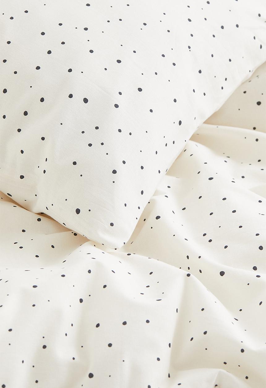 H&M - Patterned single duvet cover set - white