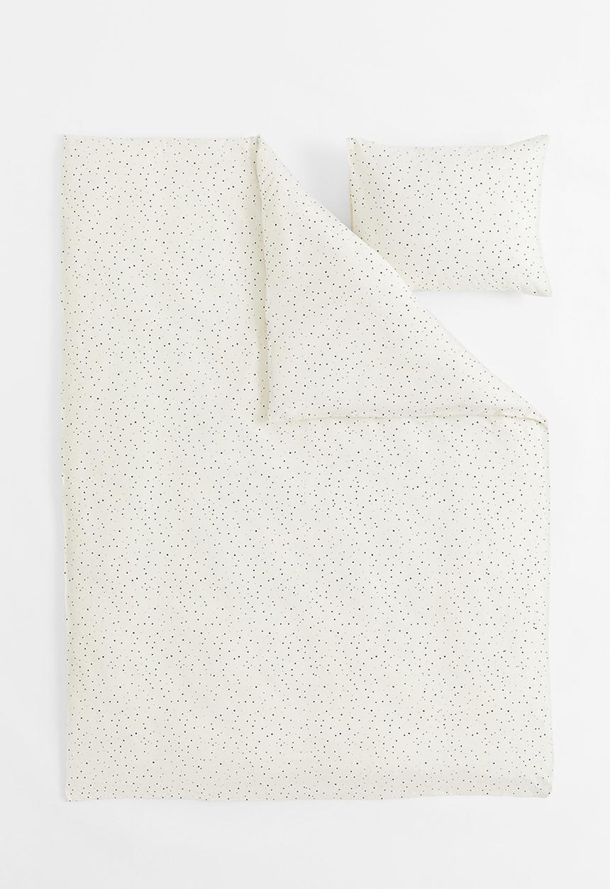 H&M - Patterned single duvet cover set - white