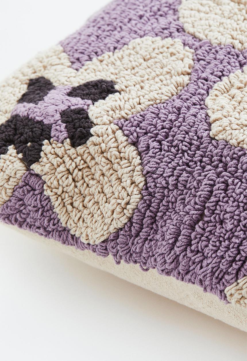 H&M - Tufted-pattern cushion cover - light purple