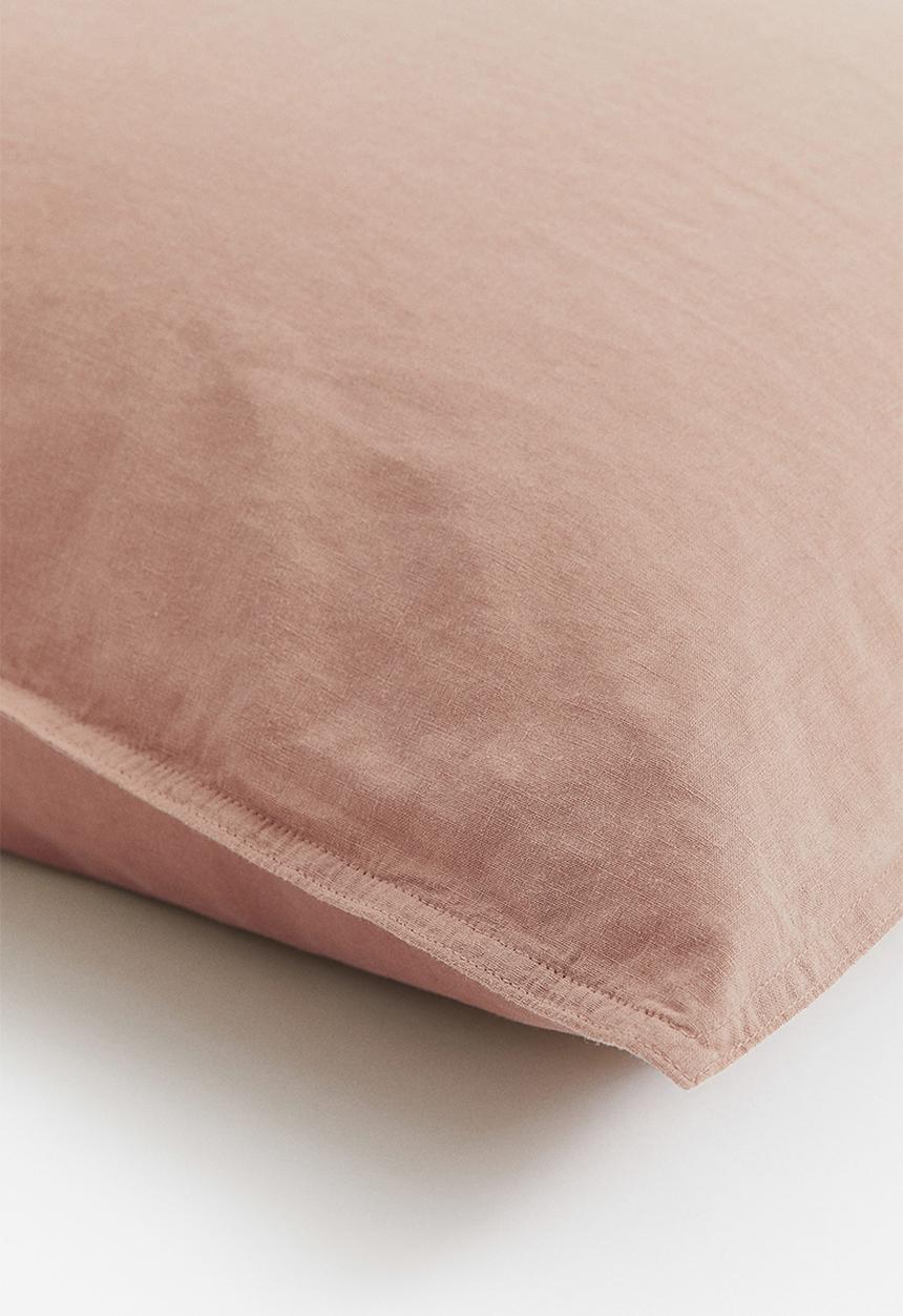 H&M - Washed linen-blend pillowcase - beige
