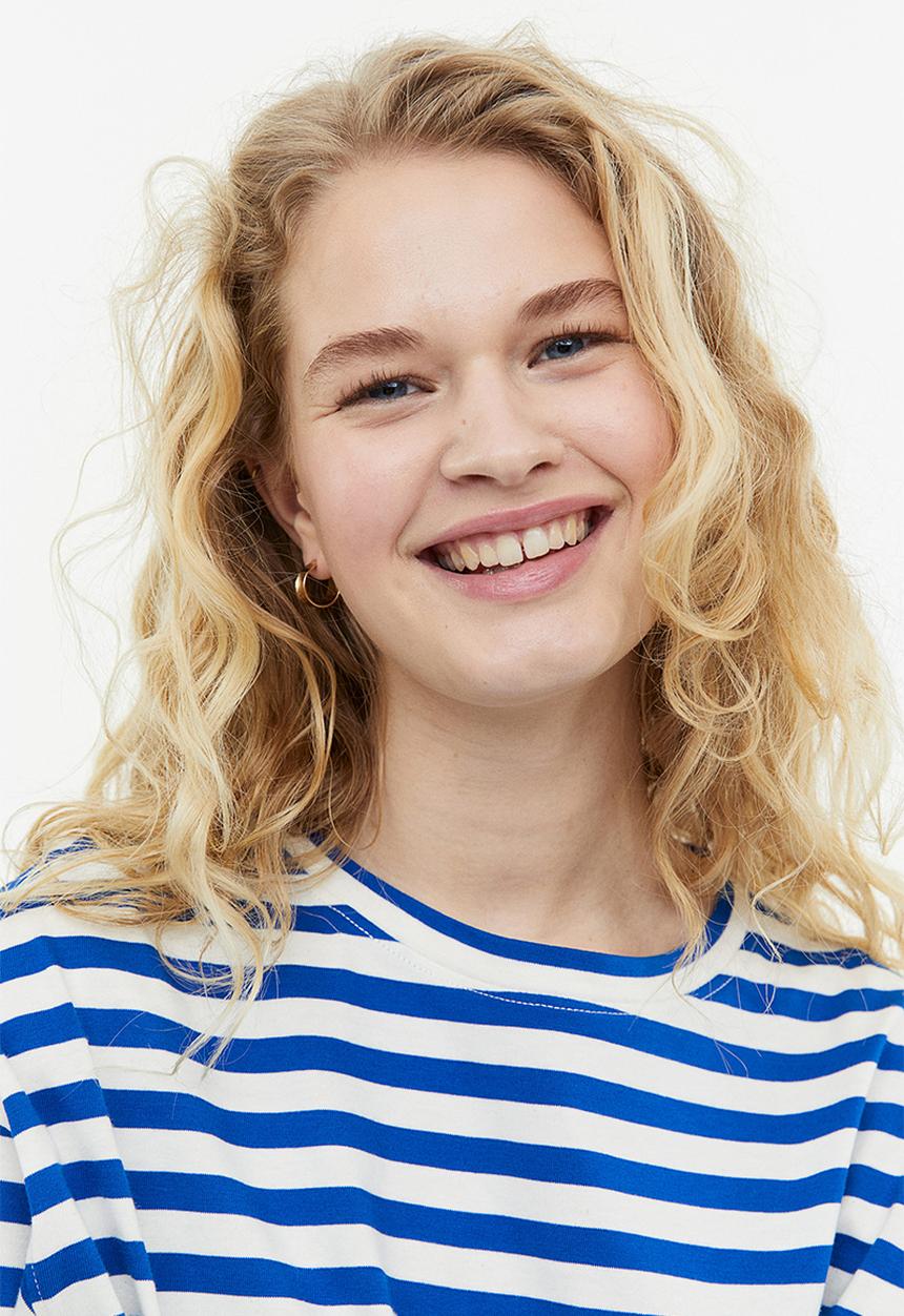 H&M - Long-sleeved jersey top - blue/white striped 