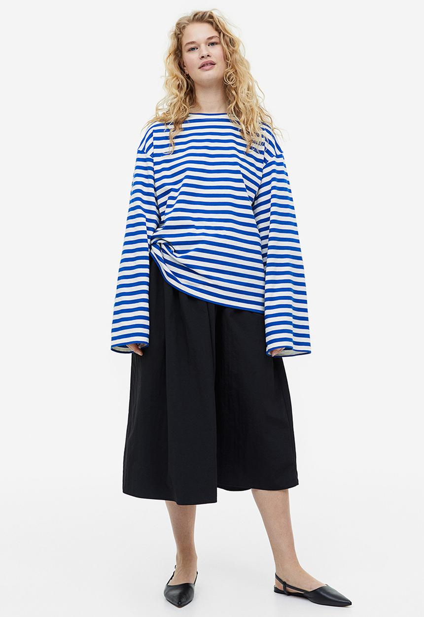 H&M - Long-sleeved jersey top - blue/white striped 