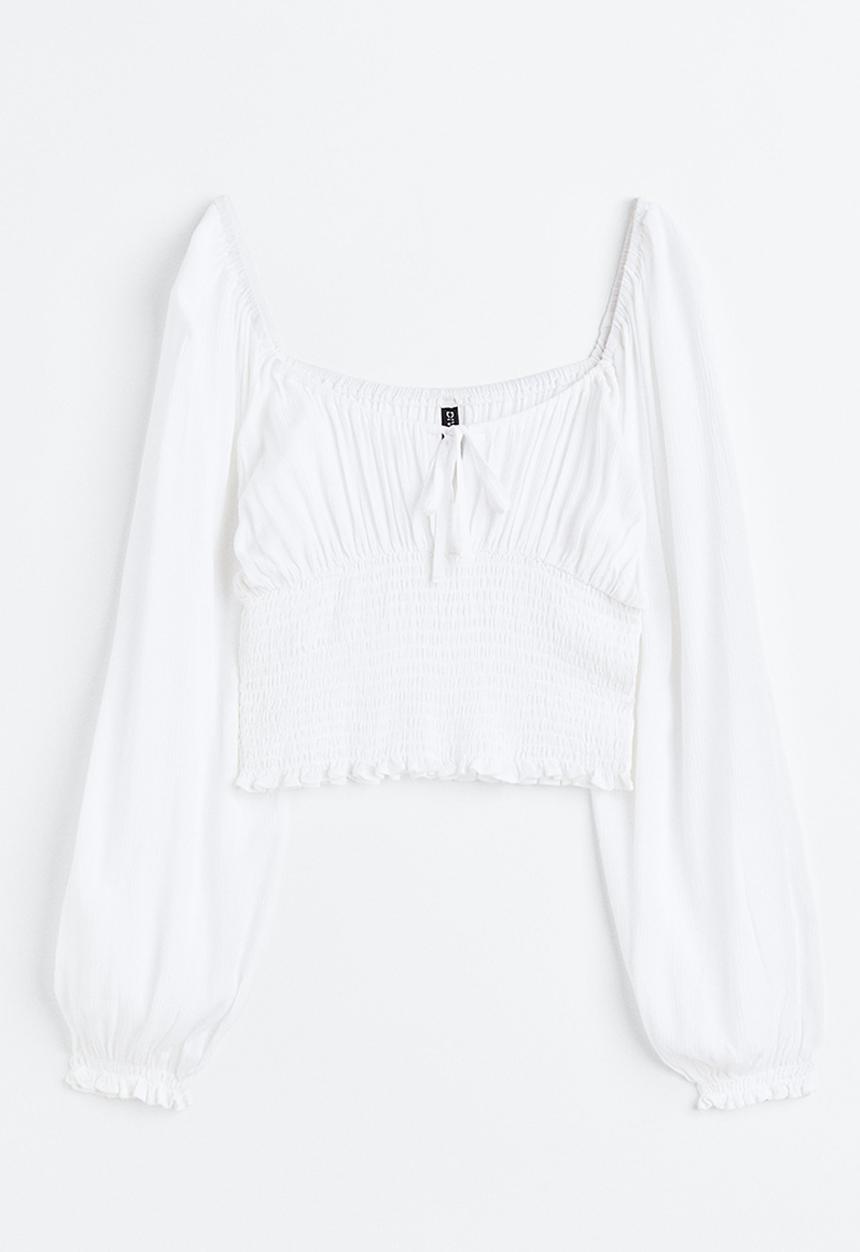 H&M - Smocked blouse - white