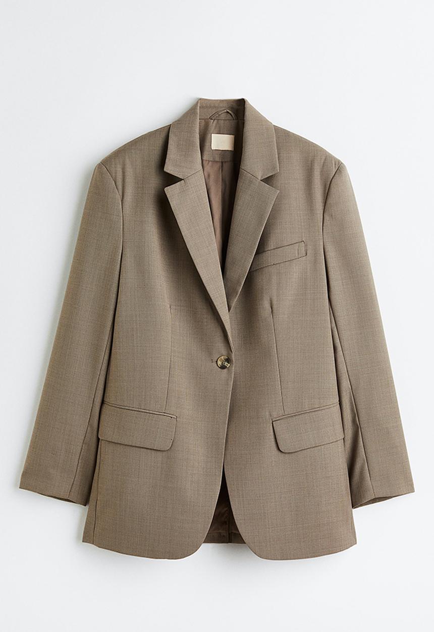 H&M - Oversized single-breasted blazer - beige