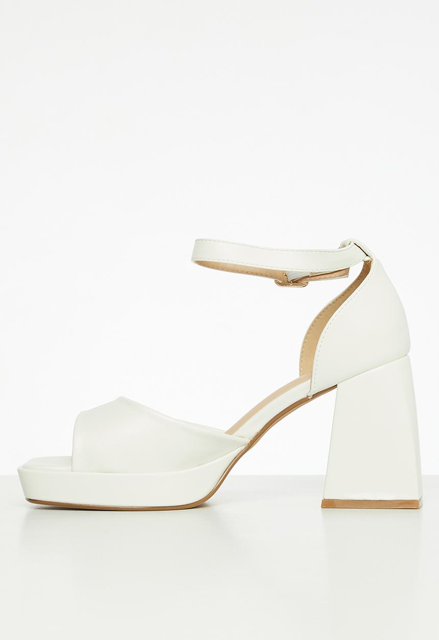 Rock & Co - Naked 2 block heel - white