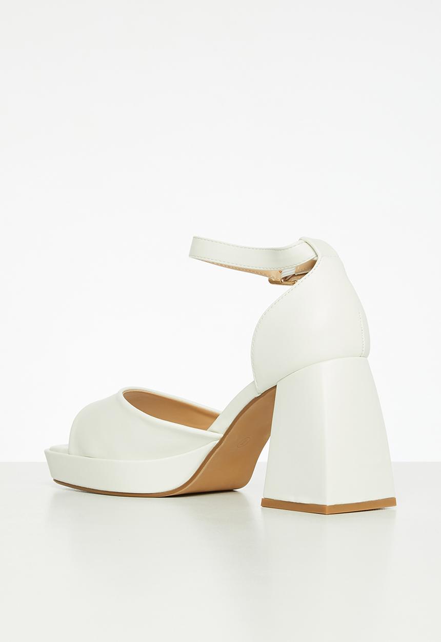 Rock & Co - Naked 2 block heel - white