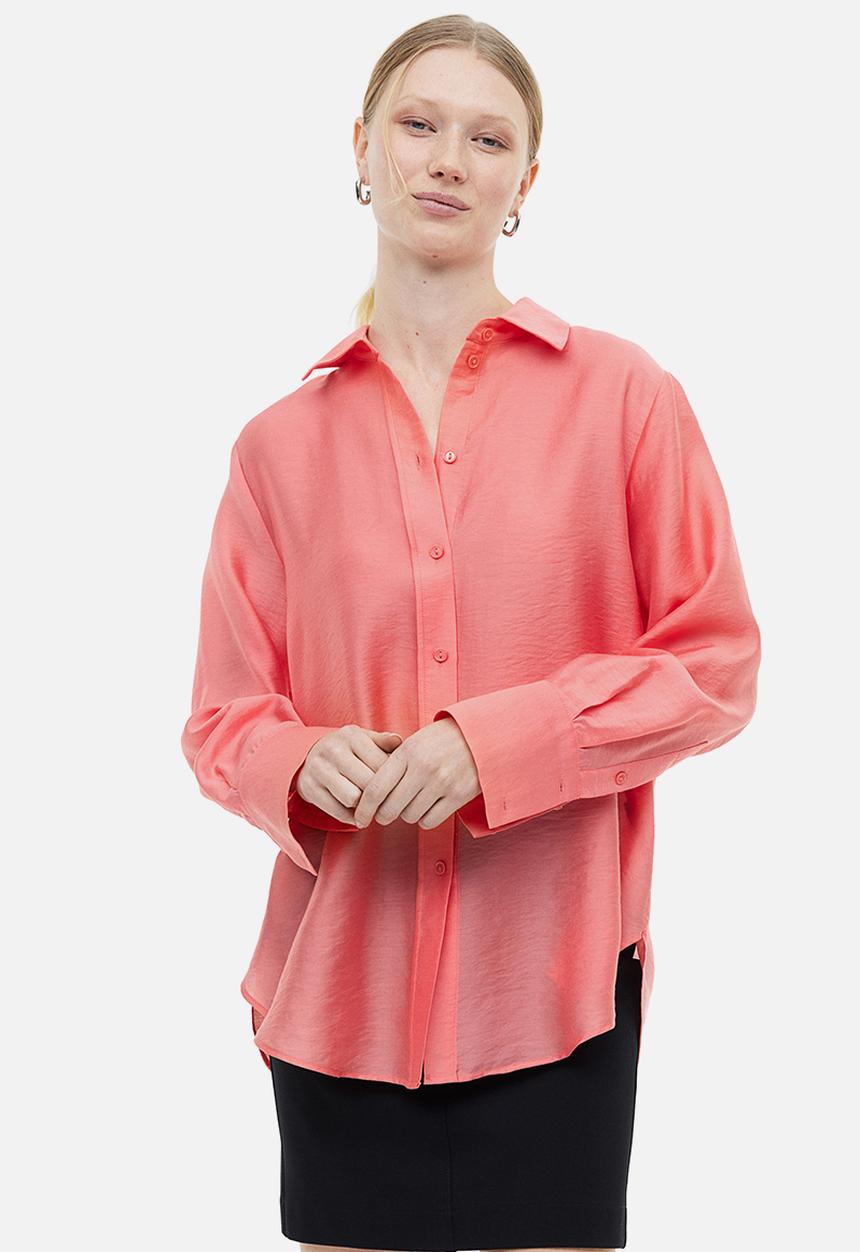 H&M - Relaxed-fit shirt - light red