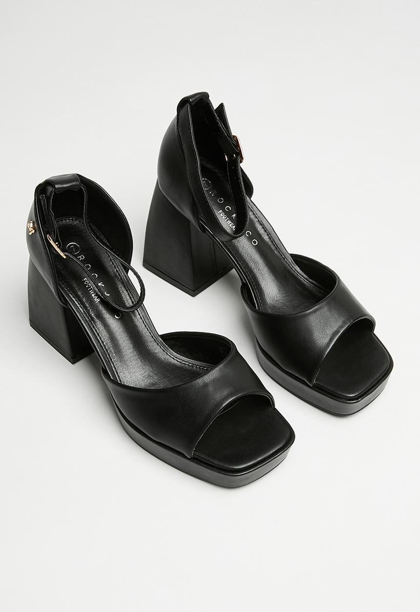 Rock & Co - Naked 2 block heel - black