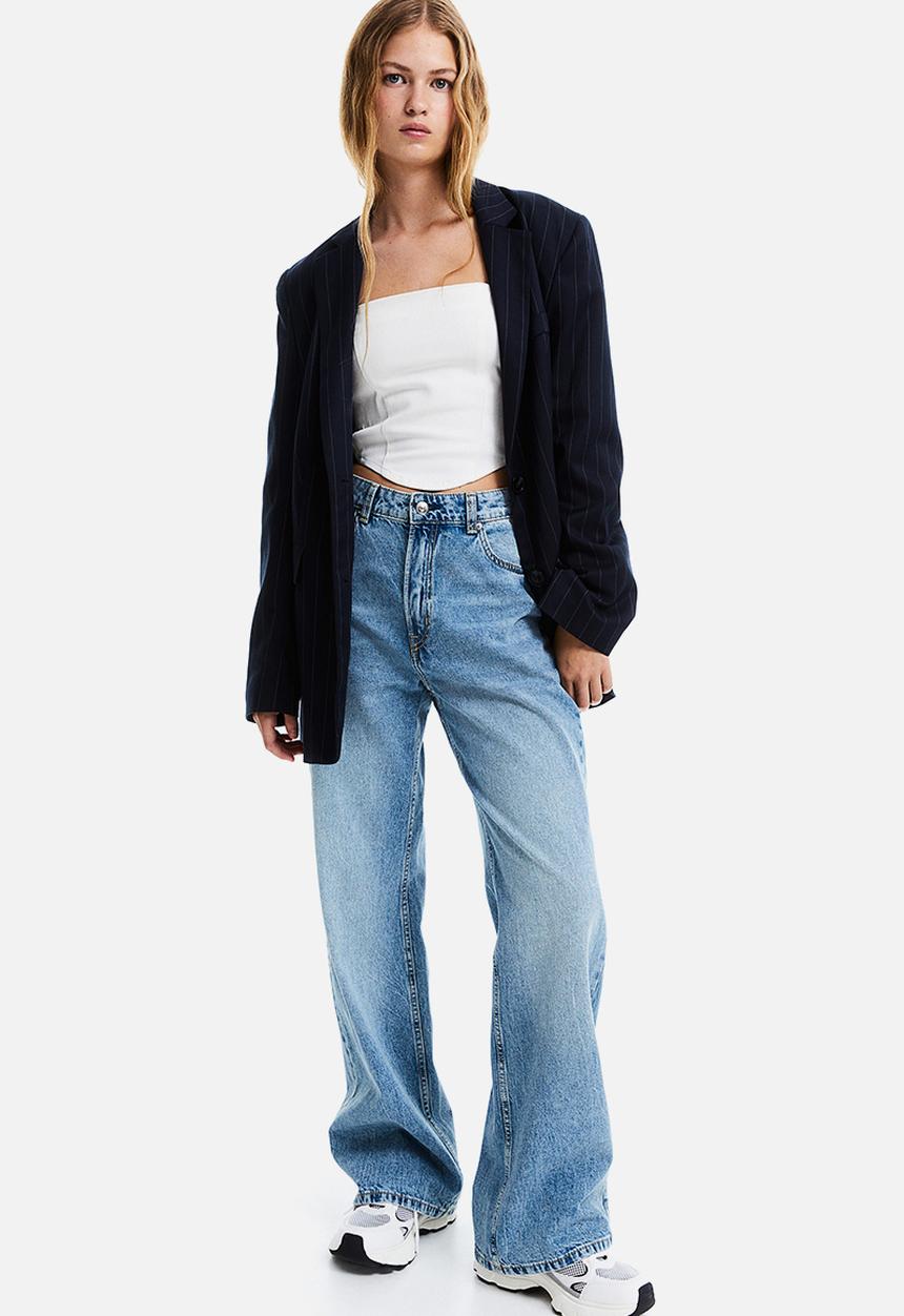 H&M - Wide high jeans - light denim blue
