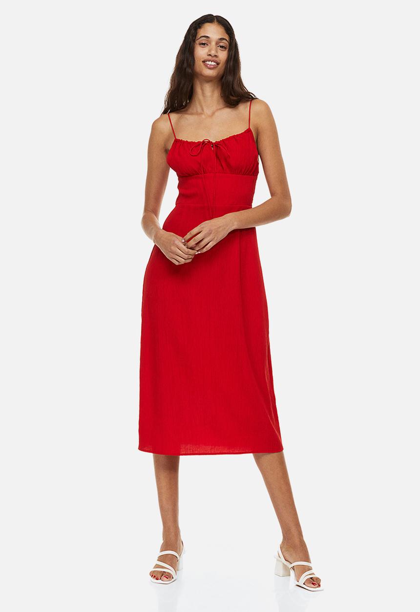 H&M - Tie-detail dress - red
