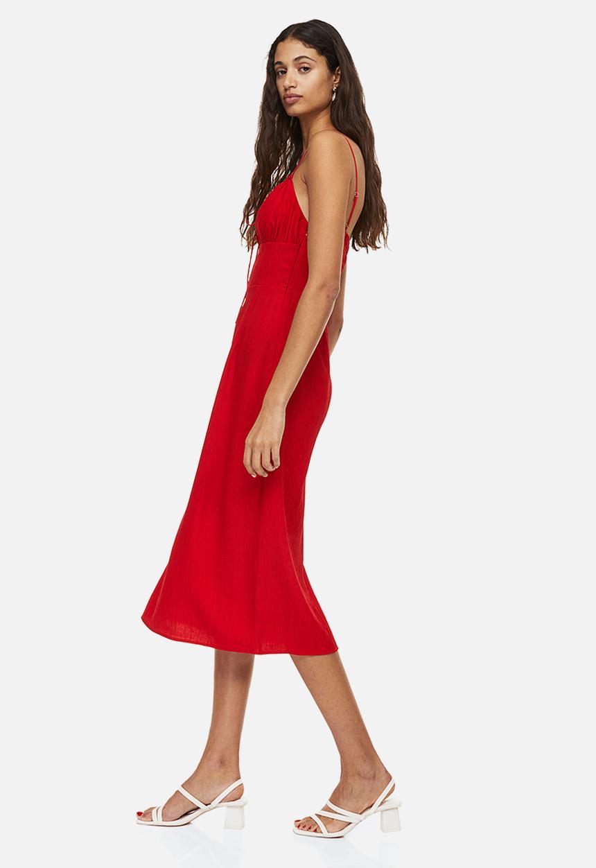 H&M - Tie-detail dress - red