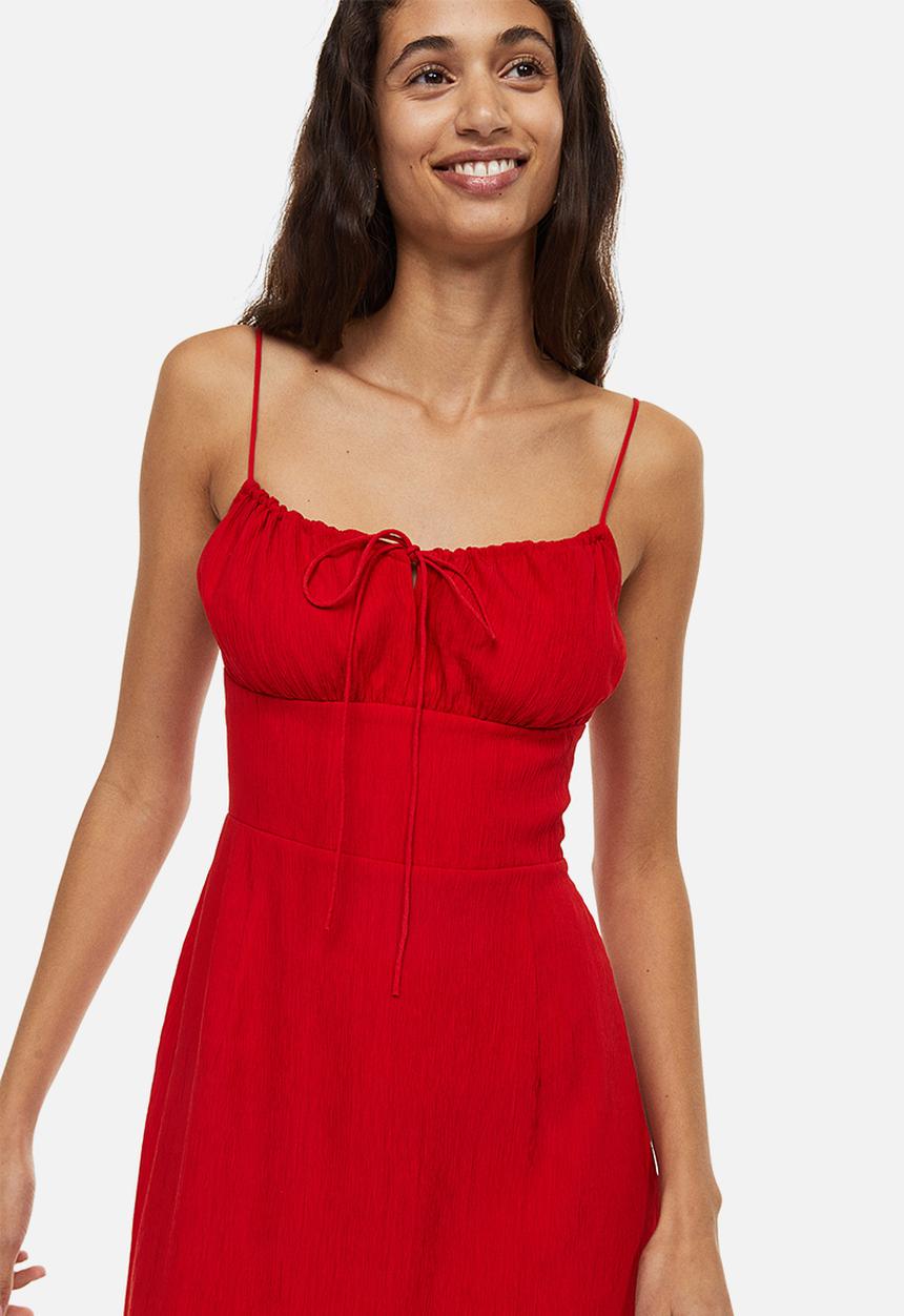 H&M - Tie-detail dress - red