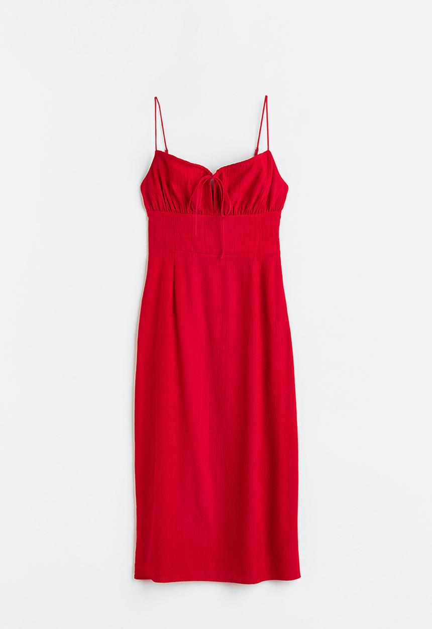 H&M - Tie-detail dress - red