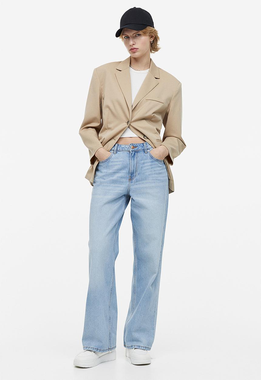 H&M - 90s baggy high jeans - light blue 