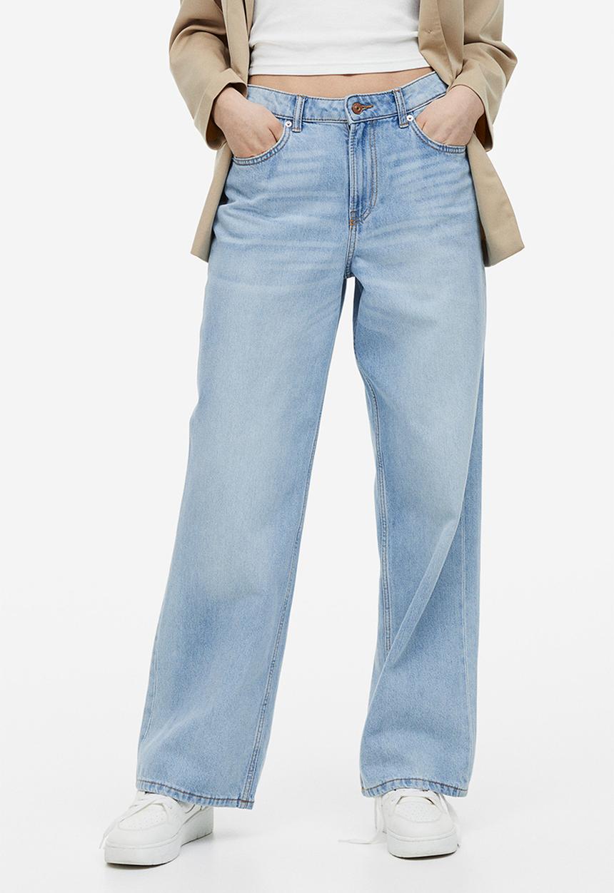 H&M - 90s baggy high jeans - light blue 