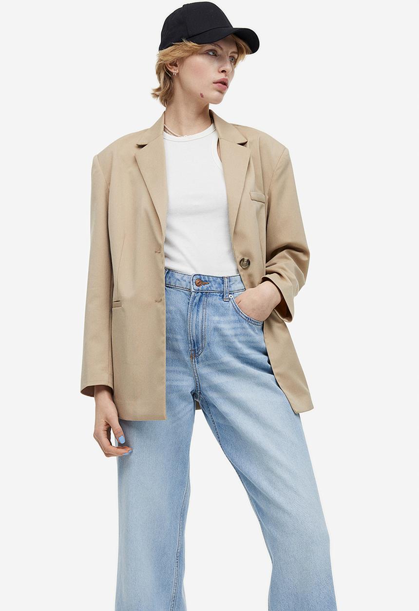 H&M - 90s baggy high jeans - light blue 