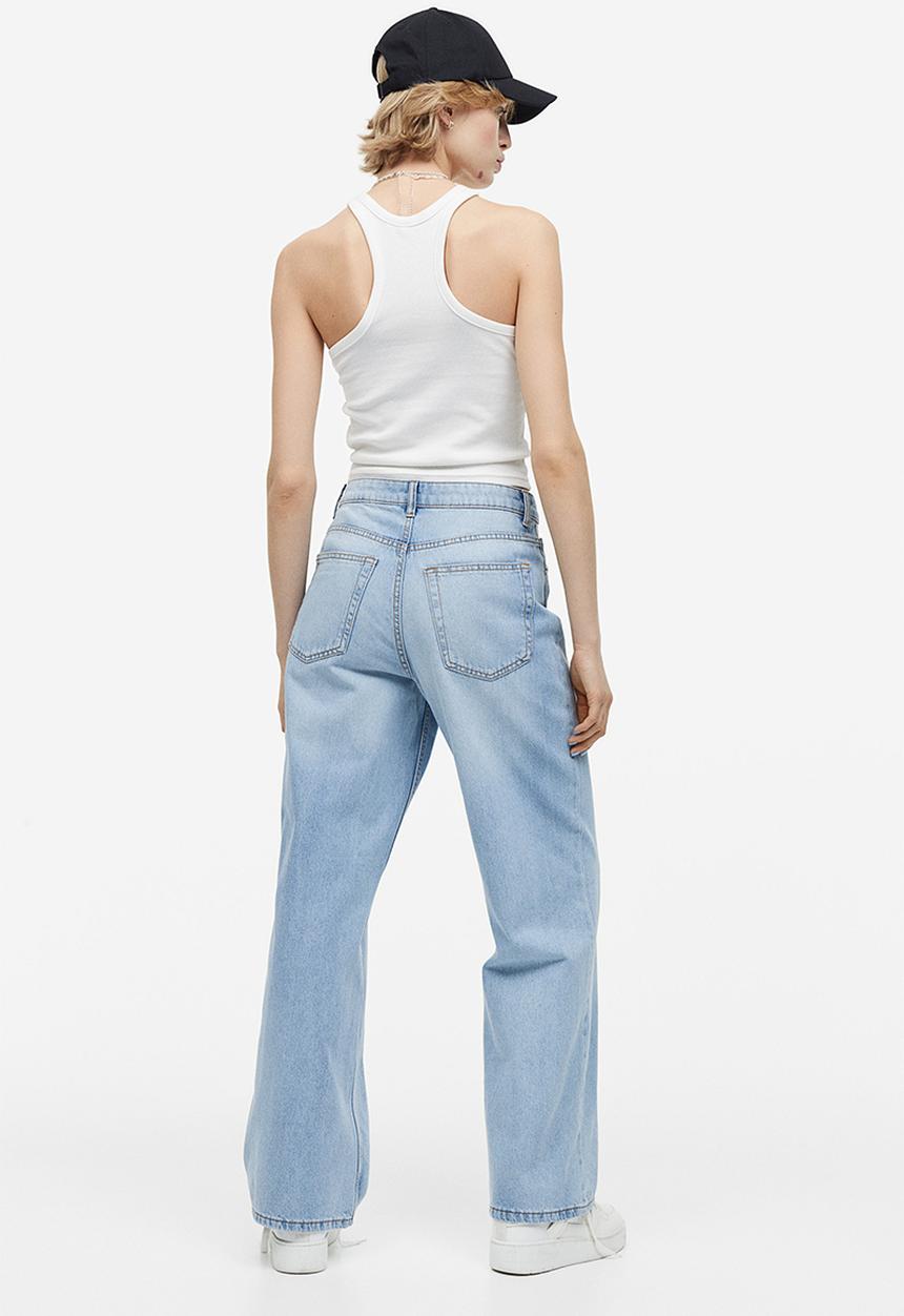 H&M - 90s baggy high jeans - light blue 
