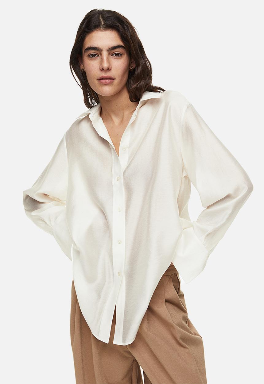 H&M - Relaxed-fit shirt - cream 