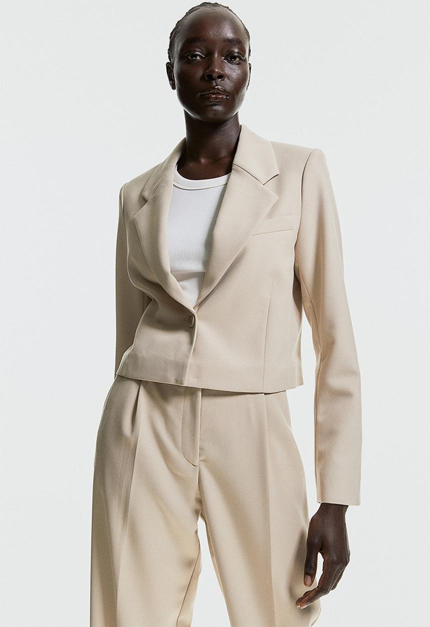 H&M - Cropped blazer - beige