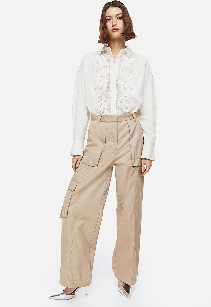 H&M - Wide cargo trousers - beige