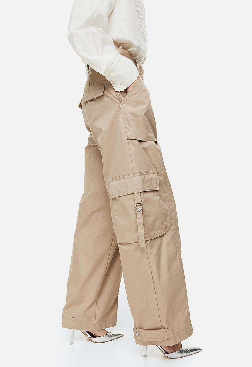 H&M - Wide cargo trousers - beige