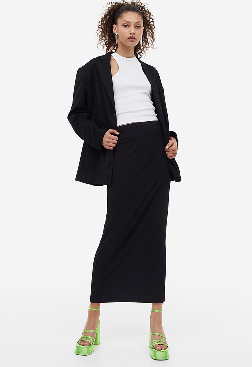 H&M - Ribbed pencil skirt - black