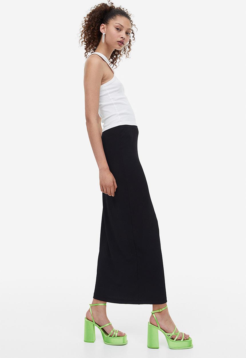 H&M - Ribbed pencil skirt - black