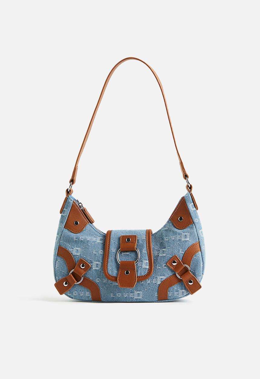 H&M - Shoulder bag - denim blue/brown 