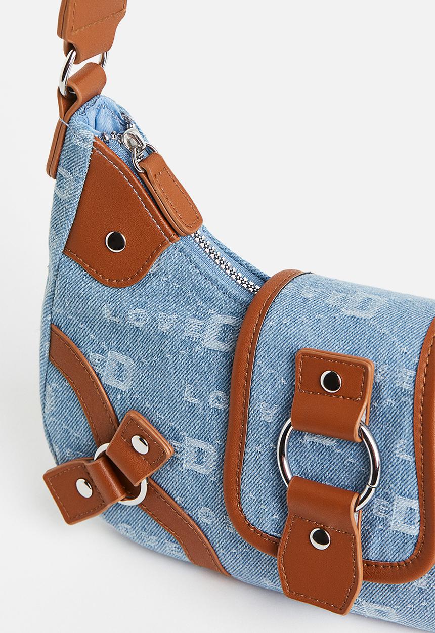 H&M - Shoulder bag - denim blue/brown 