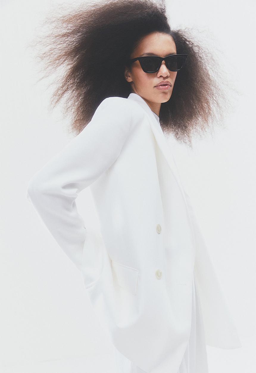 H&M - Double-breasted blazer - white