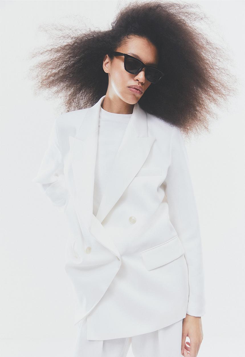 H&M - Double-breasted blazer - white