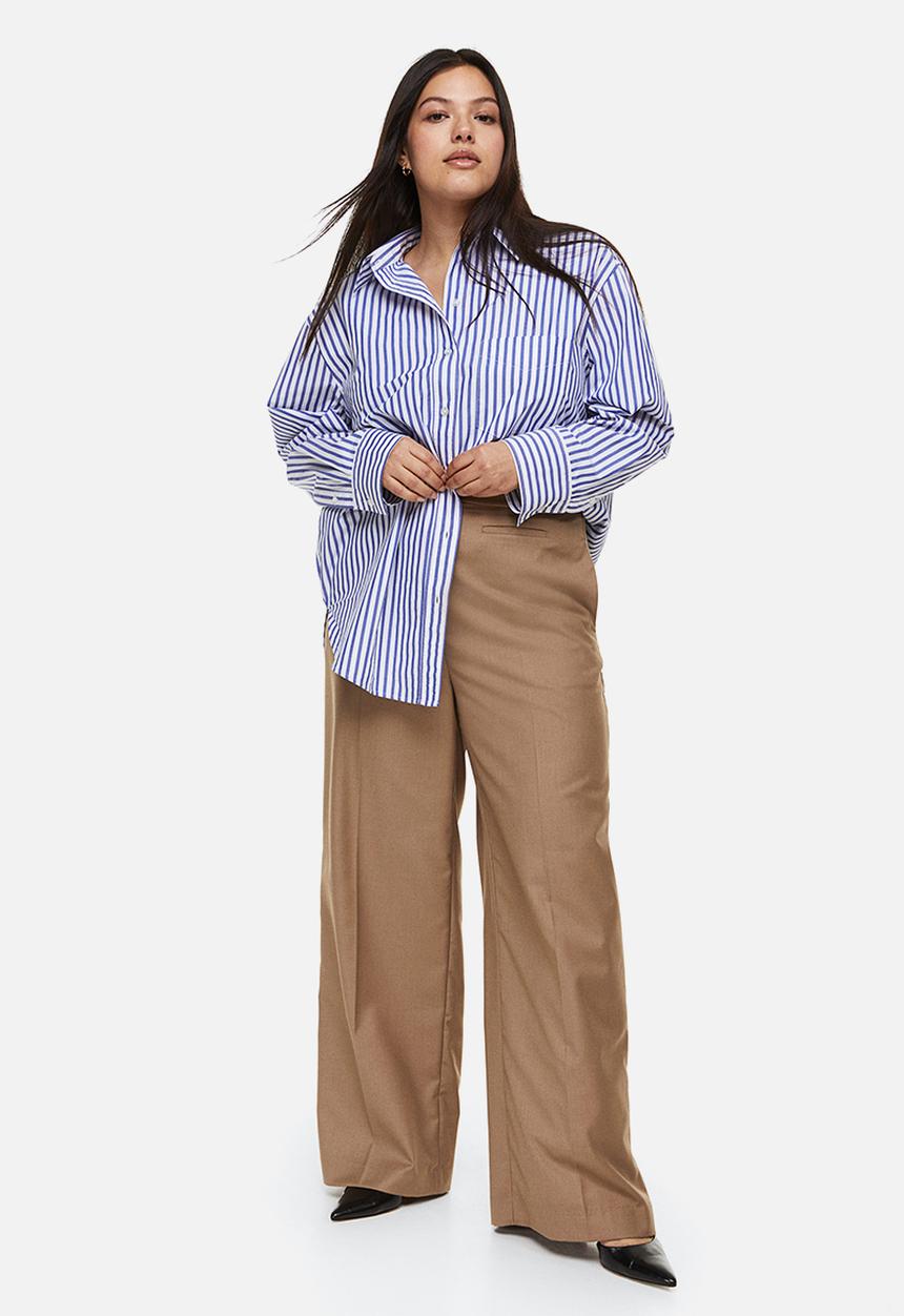 H&M - Cotton poplin shirt - blue/striped 
