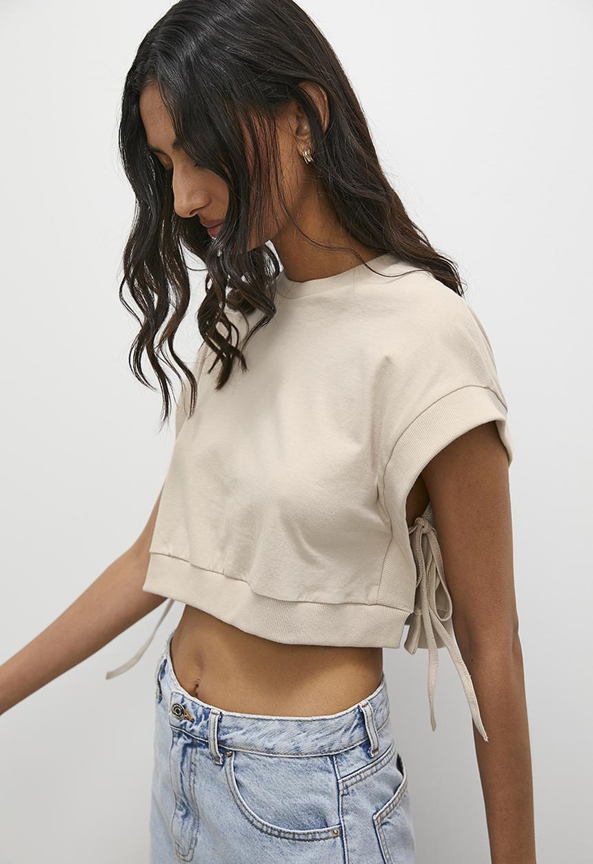 Superbalist - Cropped pinafore - stone