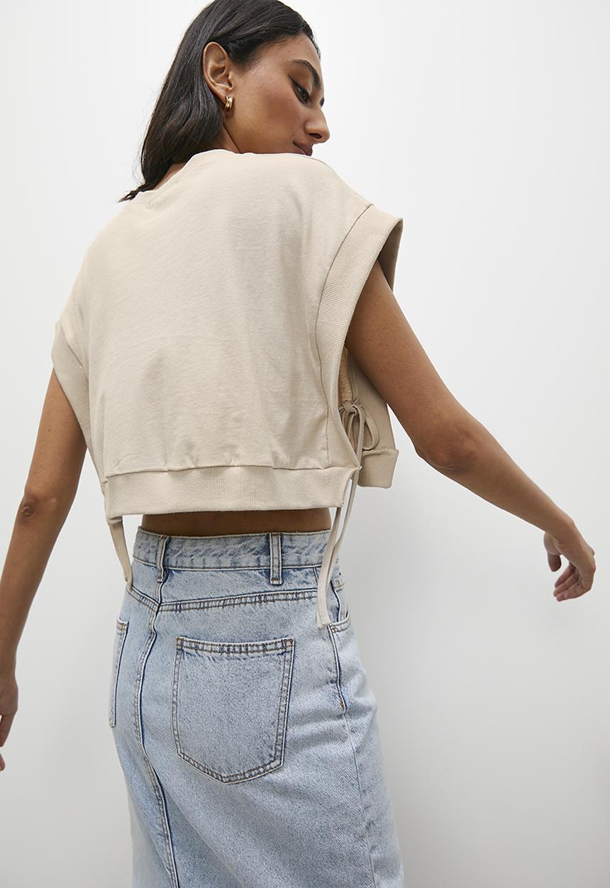 Superbalist - Cropped pinafore - stone