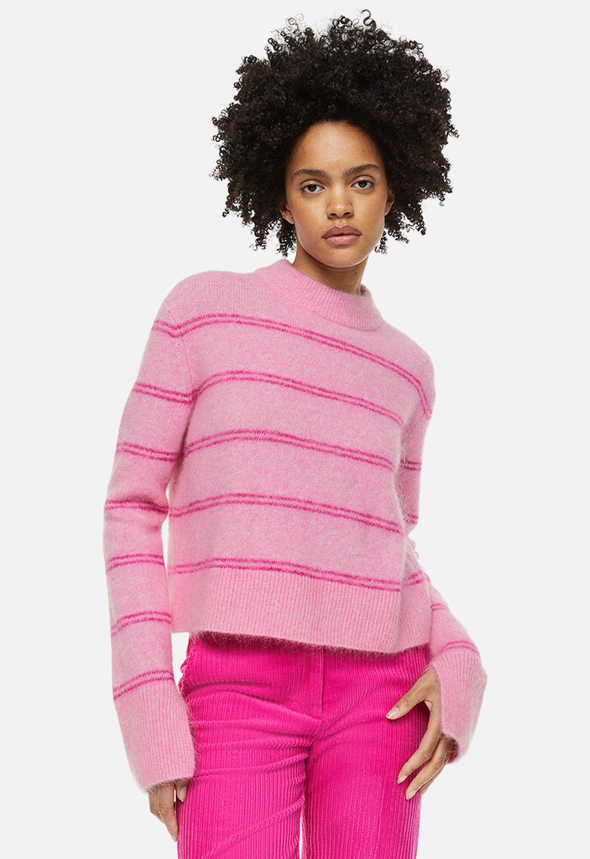 H&M - Mohair-blend jumper - pink/striped