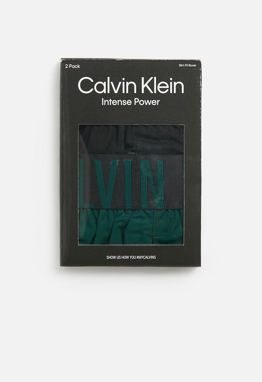 Calvin Klein - Boxer slim 2 pack - b-tropic lime & ponderosa pine