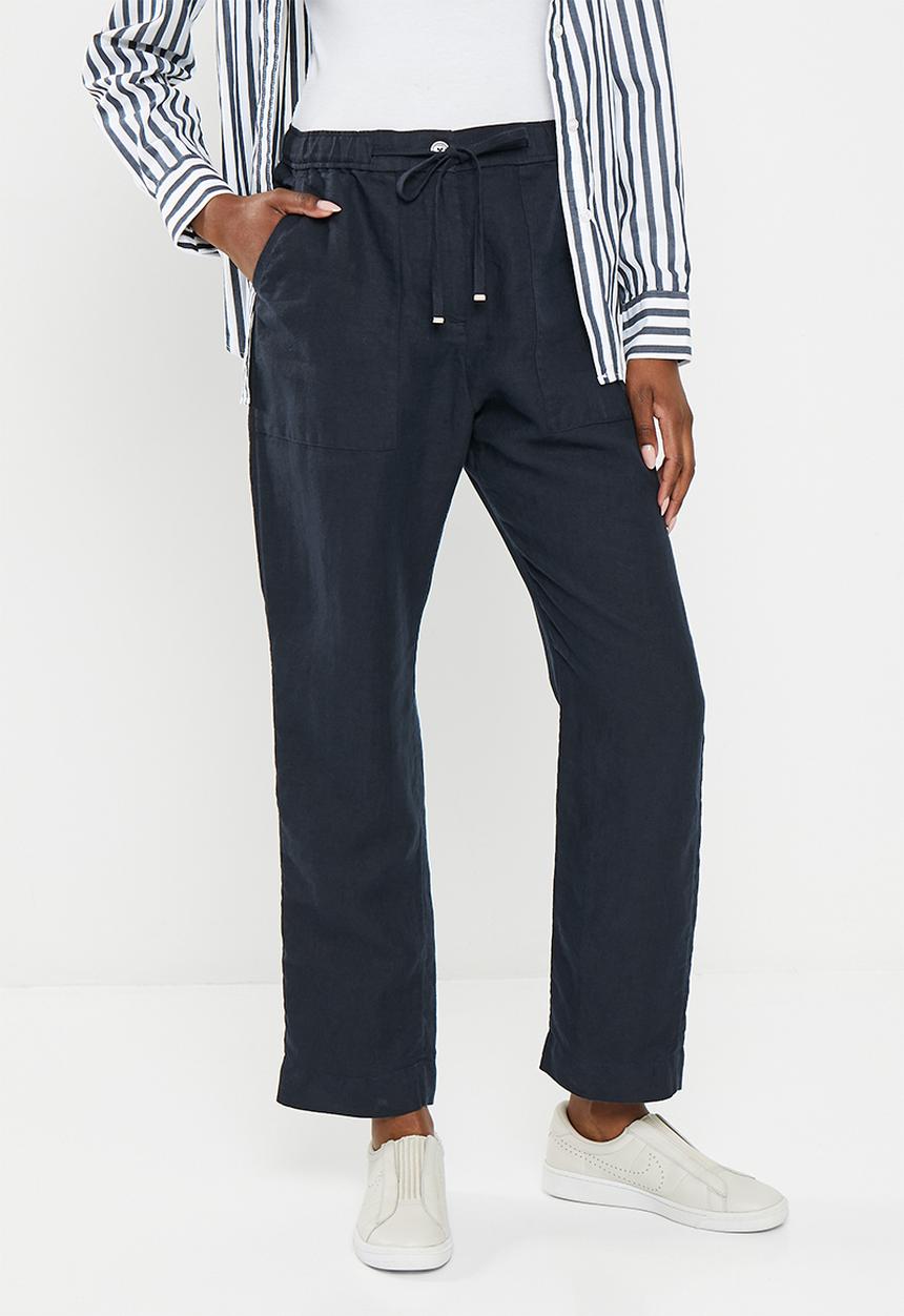 Tommy Hilfiger - Boyfit cas linen pull on pants - desert sky