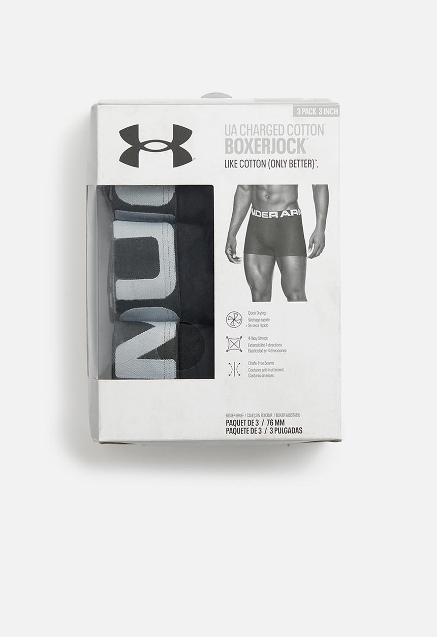 Under Armour - Ua charged cotton 3in 3 pack - black