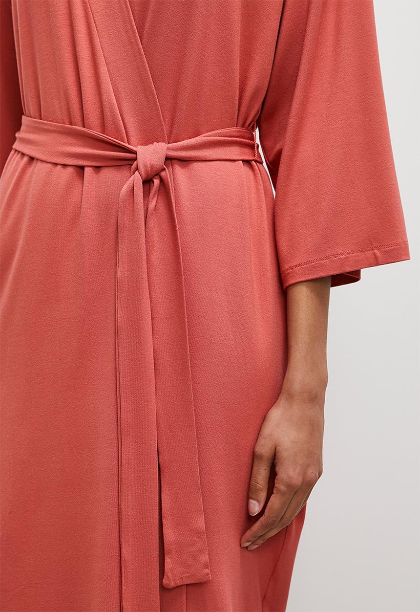 Superbalist - Viscose knit robe - terracotta