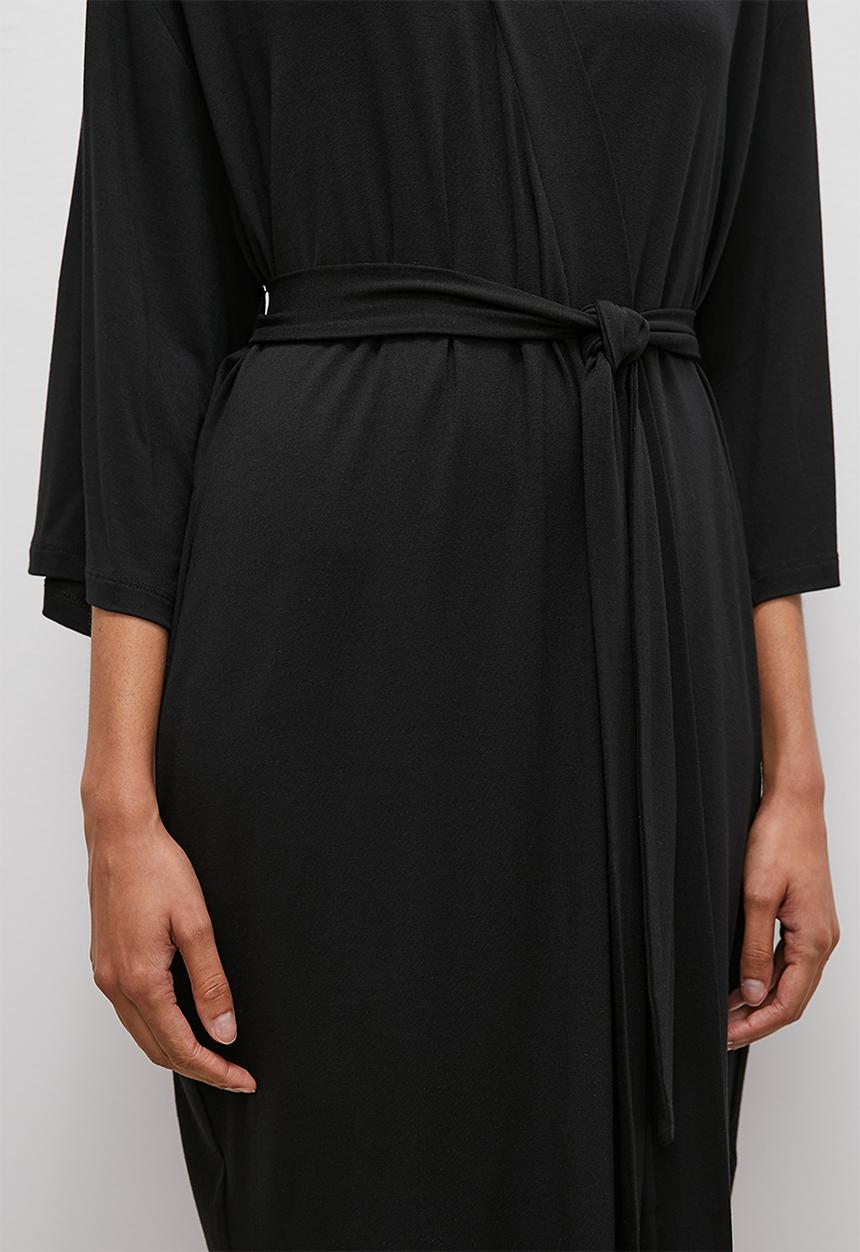 Superbalist - Viscose knit robe - black